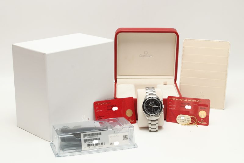 ca. 2012 Unpolished Omega ref. 32205000 Speedmaster Triple Date Automatic Steel on Steel 40 mm Box and Papers - Image 16