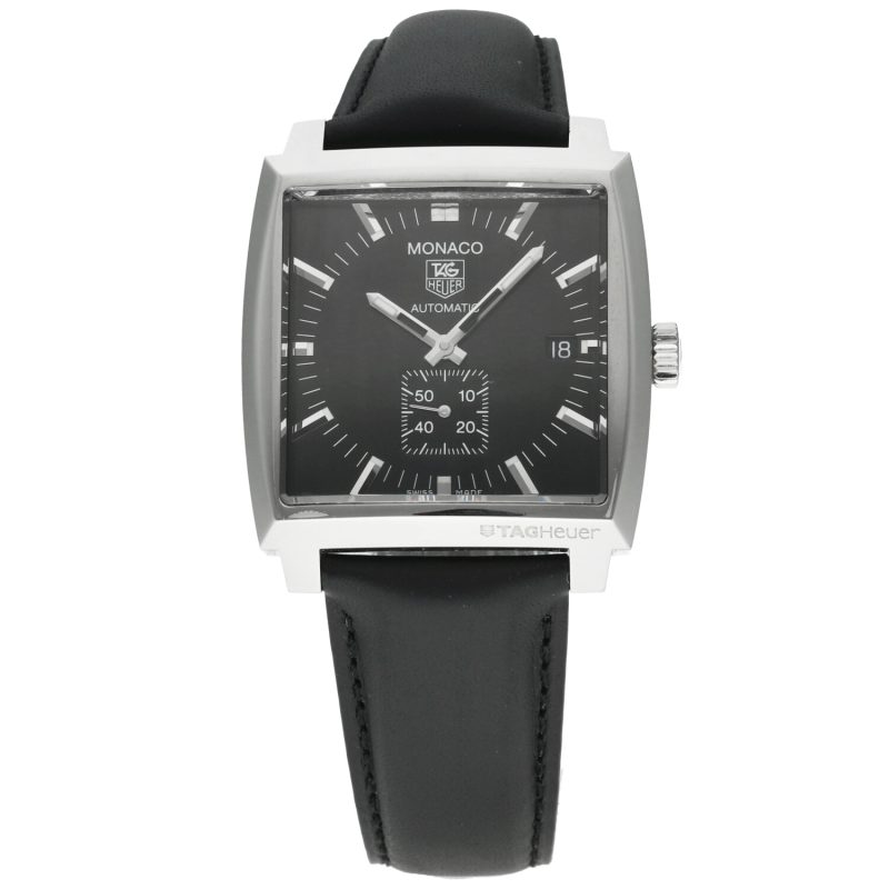 2013 TAG Heuer Monaco ref. WW2110-0 Steel on Leather Automatic 37 mm Black Dial Full-set - Image 3