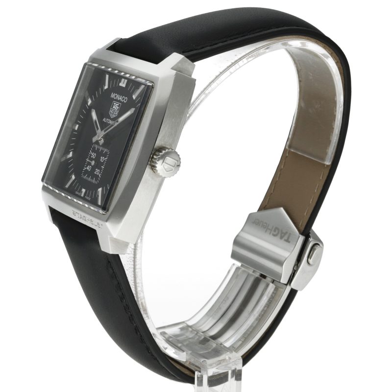 2013 TAG Heuer Monaco ref. WW2110-0 Steel on Leather Automatic 37 mm Black Dial Full-set - Image 2
