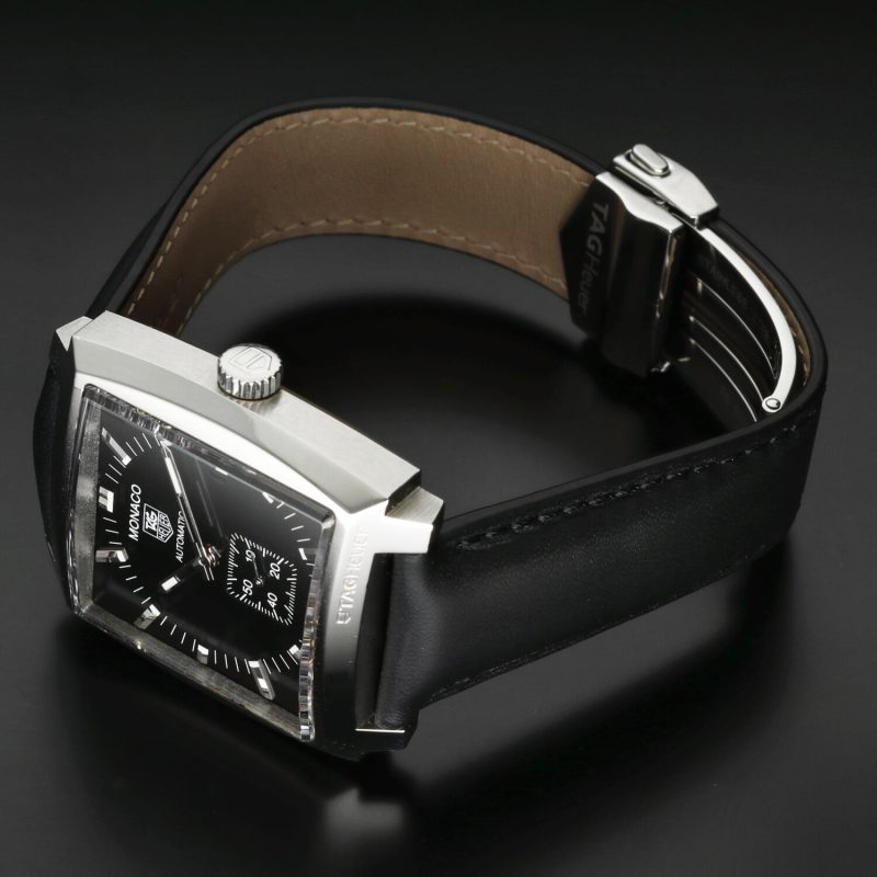 2013 TAG Heuer Monaco ref. WW2110-0 Steel on Leather Automatic 37 mm Black Dial Full-set - Image 15
