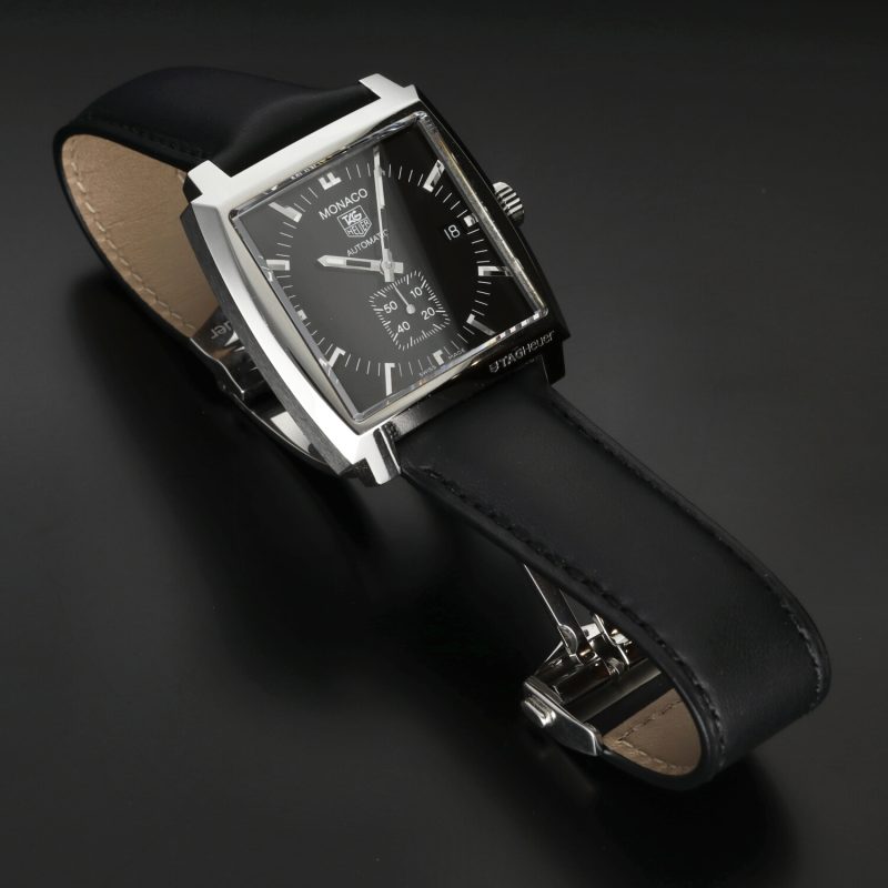 2013 TAG Heuer Monaco ref. WW2110-0 Steel on Leather Automatic 37 mm Black Dial Full-set - Image 13