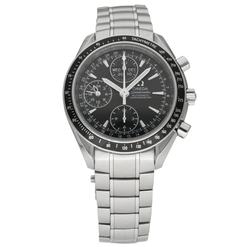 2014 ca. Omega ref. 32205000 Speedmaster Triple Date Automatico Acciaio su Acciaio 40 mm Scatola e Garanzia - immagine 3
