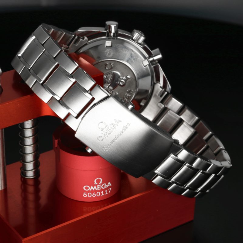2014 ca. Omega ref. 32205000 Speedmaster Triple Date Automatico Acciaio su Acciaio 40 mm Scatola e Garanzia - immagine 8