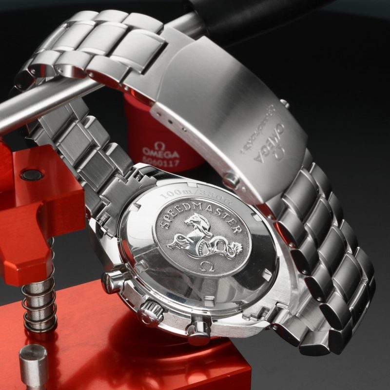 2014 ca. Omega ref. 32205000 Speedmaster Triple Date Automatico Acciaio su Acciaio 40 mm Scatola e Garanzia - immagine 11