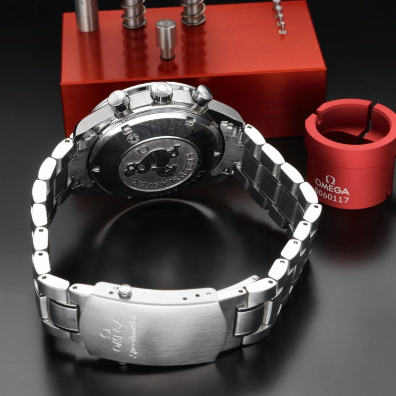 2014 ca. Omega ref. 32205000 Speedmaster Triple Date Automatico Acciaio su Acciaio 40 mm Scatola e Garanzia - immagine 12