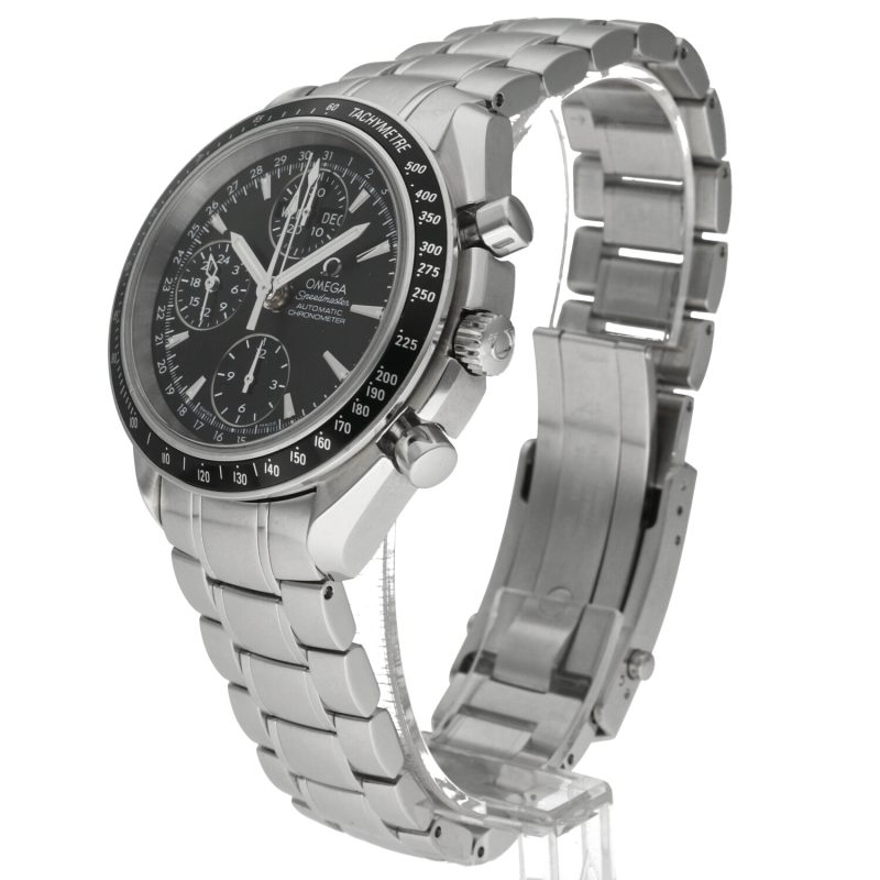 2014 ca. Omega ref. 32205000 Speedmaster Triple Date Automatico Acciaio su Acciaio 40 mm Scatola e Garanzia - immagine 2