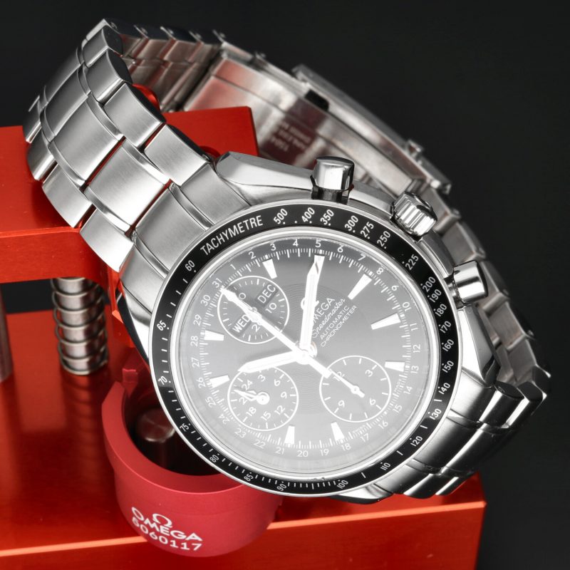 2014 ca. Omega ref. 32205000 Speedmaster Triple Date Automatico Acciaio su Acciaio 40 mm Scatola e Garanzia - immagine 6