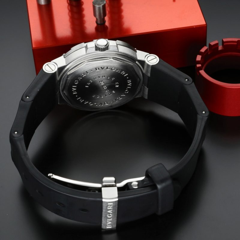 ca. 1998 Bulgari ref. SD 38 S Diagono Scuba Automatic 38 mm Box, Papers, COSC, Booklets, Serviced - Image 11