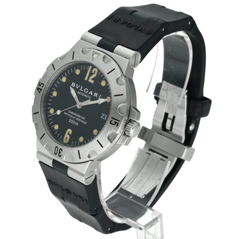 ca. 1998 Bulgari ref. SD 38 S Diagono Scuba Automatic 38 mm Box, Papers, COSC, Booklets, Serviced - Image 2