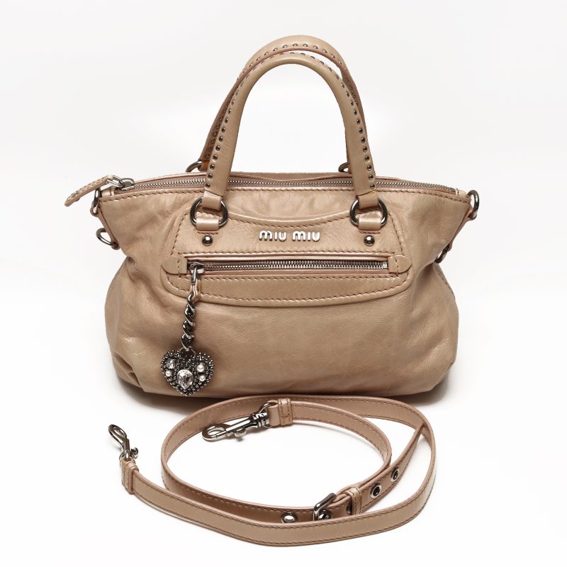 Miu Miu 2 Way Borsa a Mano Borsa a Spalla in Pelle - immagine 7