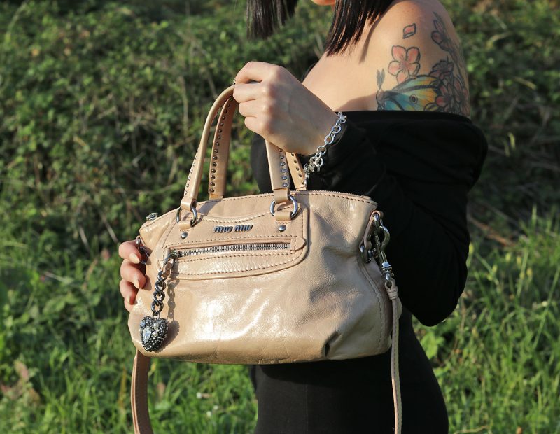 Miu Miu 2 Way Borsa a Mano Borsa a Spalla in Pelle - immagine 3