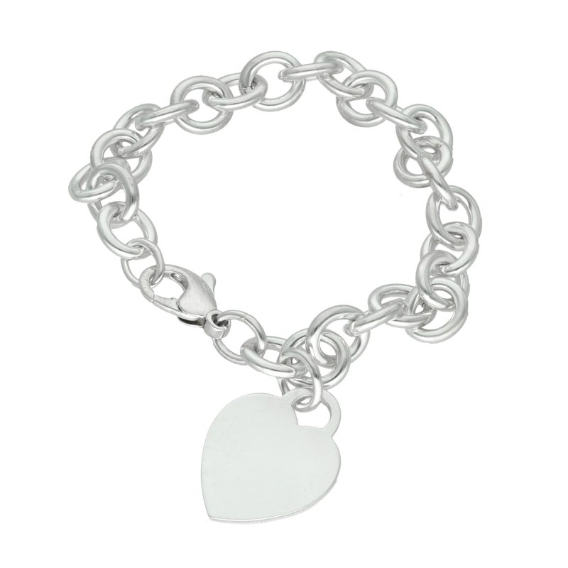 Tiffany & Co. Sterling Silver Heart Tag Bracelet 17 cm with Original Box - Image 5