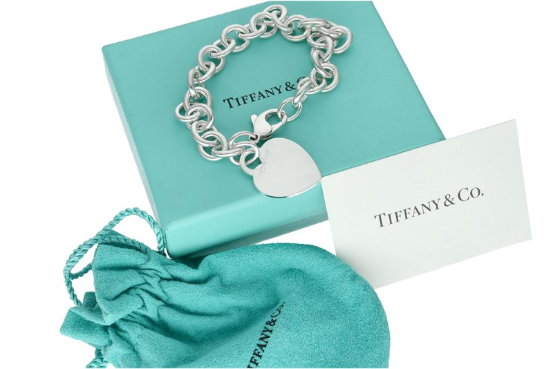 Tiffany & Co. Sterling Silver Heart Tag Bracelet 17 cm with Original Box - Image 7