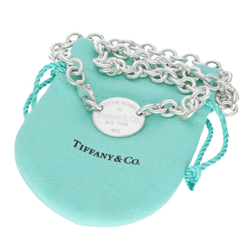 Tiffany Return to Tiffany Oval Tag 925 Sterling Necklace - Image 7
