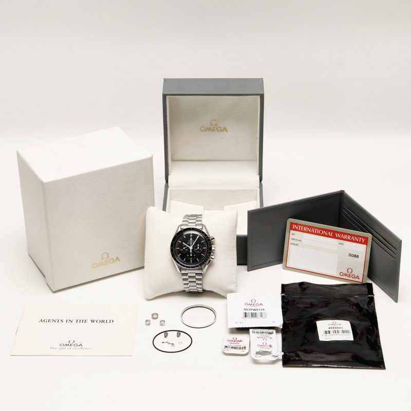 c. 1996 Omega 35905000 Speedmaster Professional Moonwatch Calibro 861 Scatola & Garanzia - Revisionato Omega - immagine 15