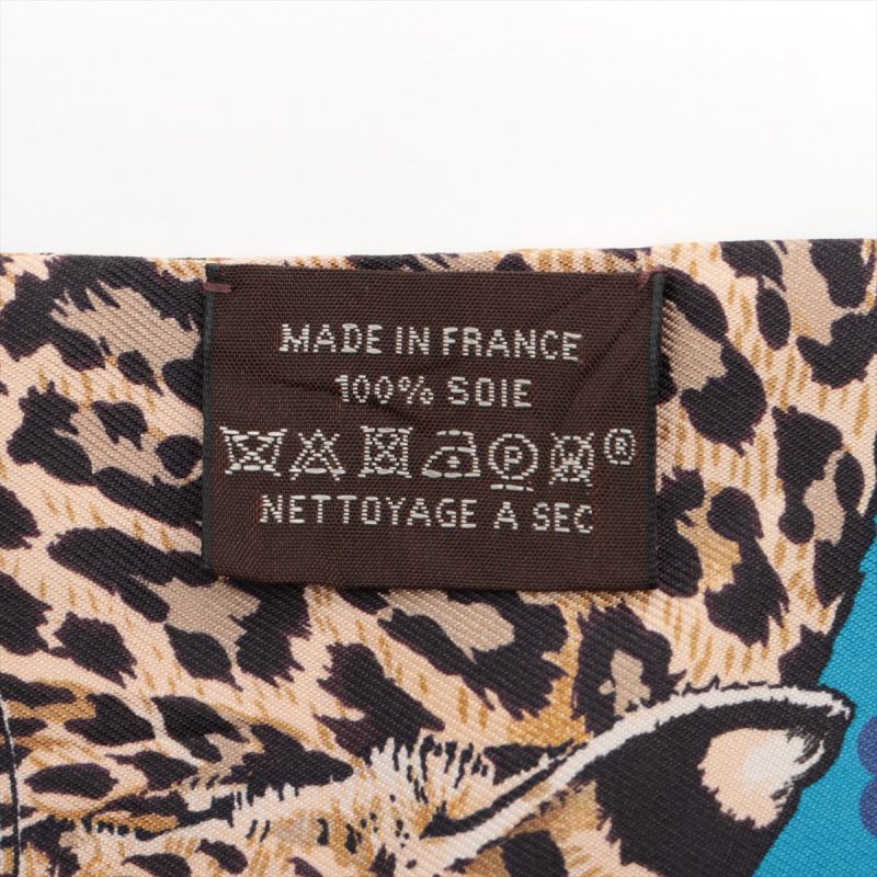 Hermès Twilly Jungle Love Blue Scarf 100% Silk - Image 7