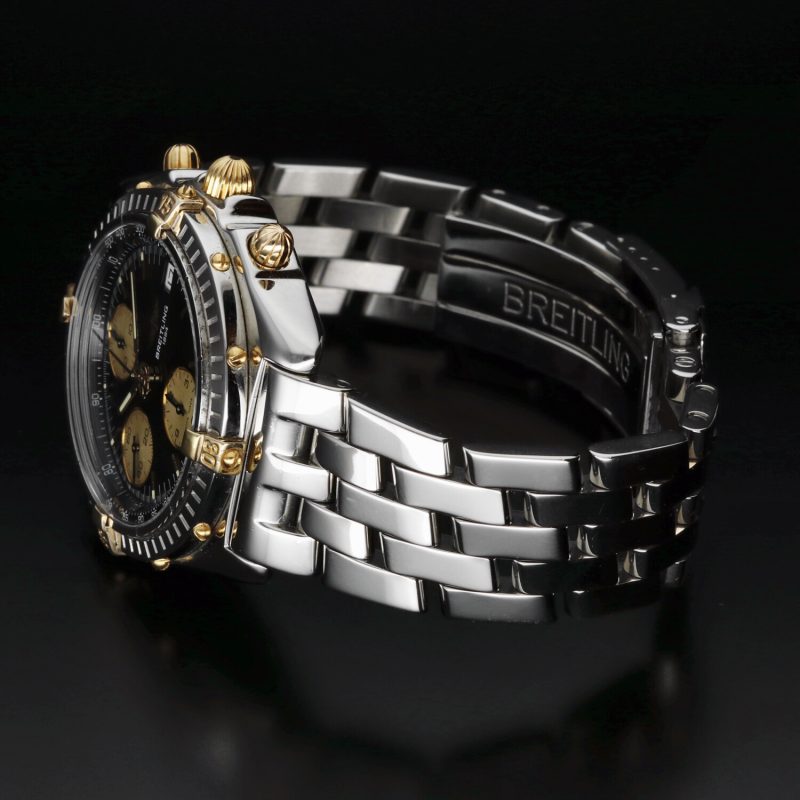 c. 1996 Breitling Chronomat Two Tone B13050 Automatic 40mm Black Dial - Image 11