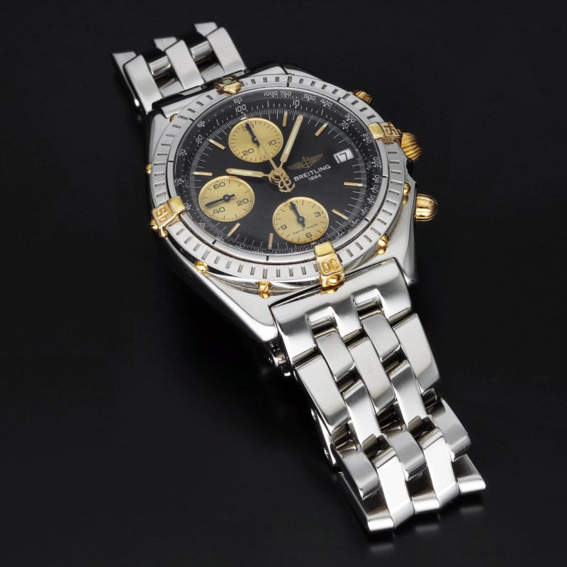 c. 1996 Breitling Chronomat Two Tone B13050 Automatic 40mm Black Dial - Image 10