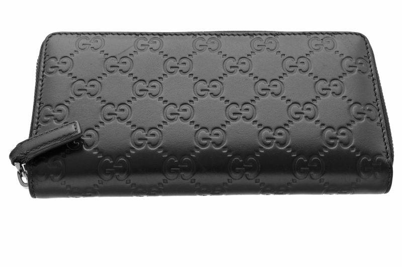 Gucci Guccissima 307987 Black Leather Zip Around Women's Wallet - Image 4