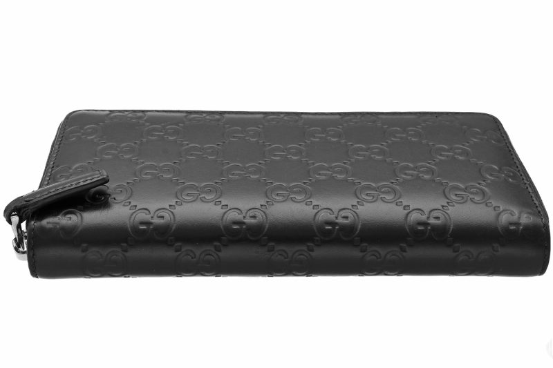 Gucci Guccissima 307987 Black Leather Zip Around Women's Wallet - Image 6