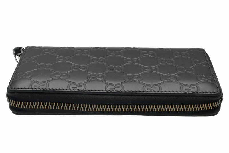 Gucci Guccissima 307987 Black Leather Zip Around Women's Wallet - Image 5