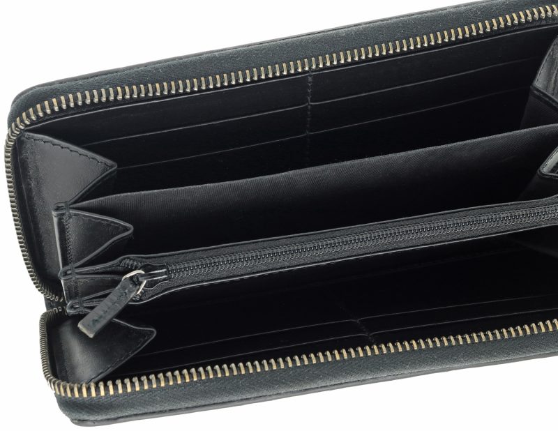 Gucci Guccissima 307987 Black Leather Zip Around Women's Wallet - Image 7