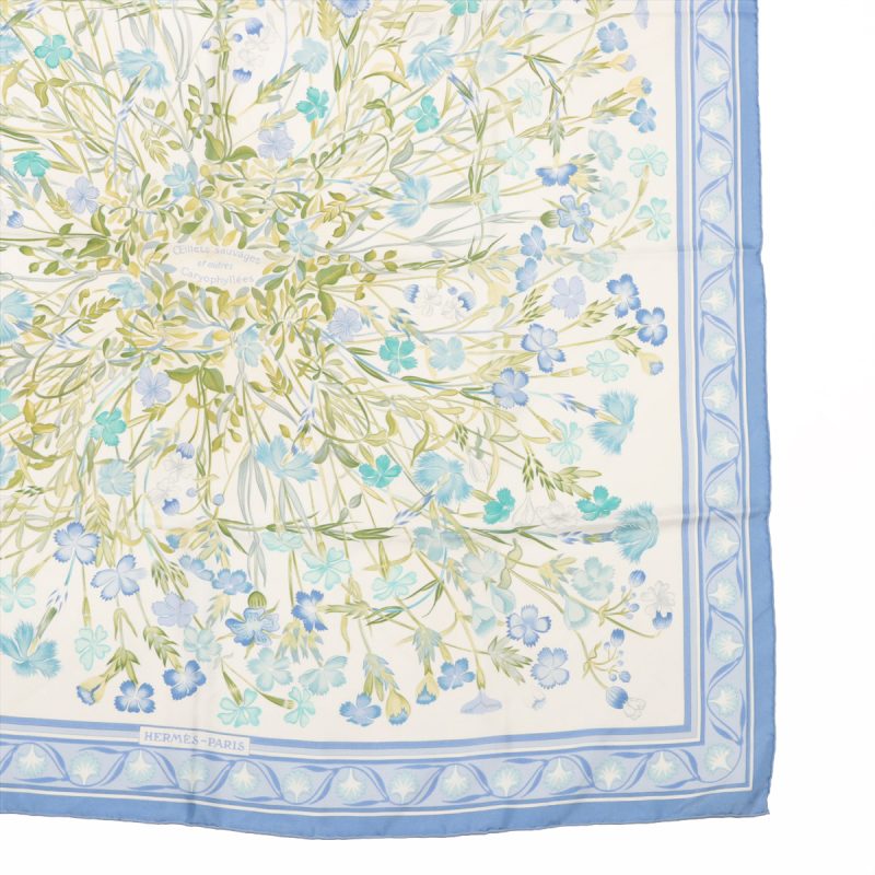 Hermès Carré 90 Oeillets Sauvages et Autrues Caryophyllées 100% Silk Scarf - Image 6