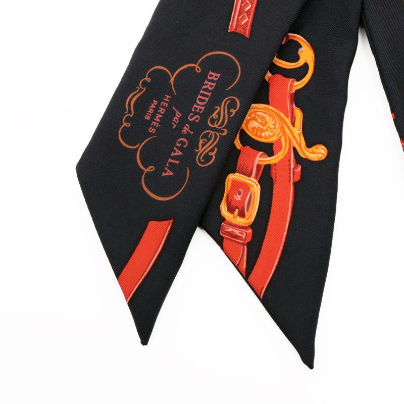 Foulard Hermès Twilly Brides De Gala 100% Seta - immagine 6