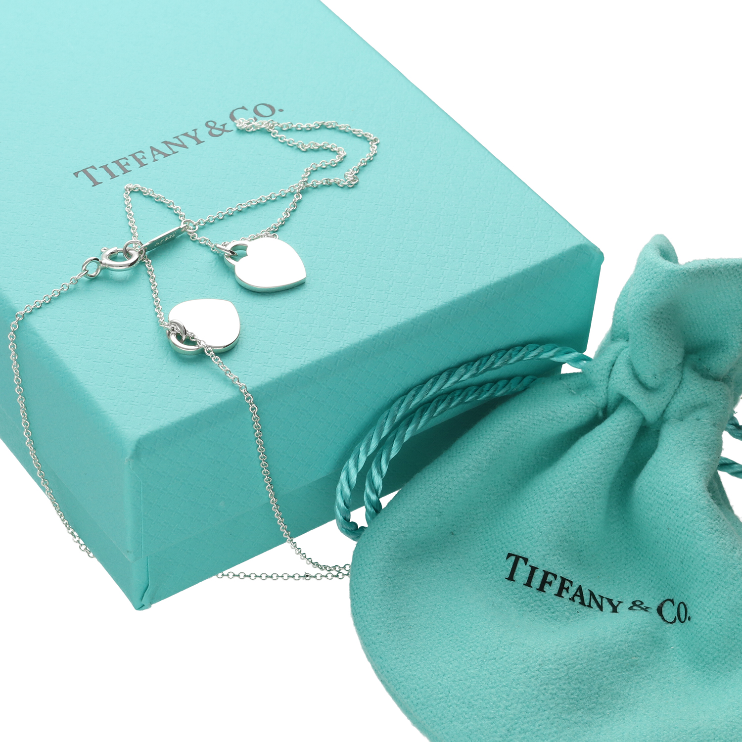 Tiffany Double Tag Heart Shaped Sterling Necklace Silver Return to Tiffany - Image 5