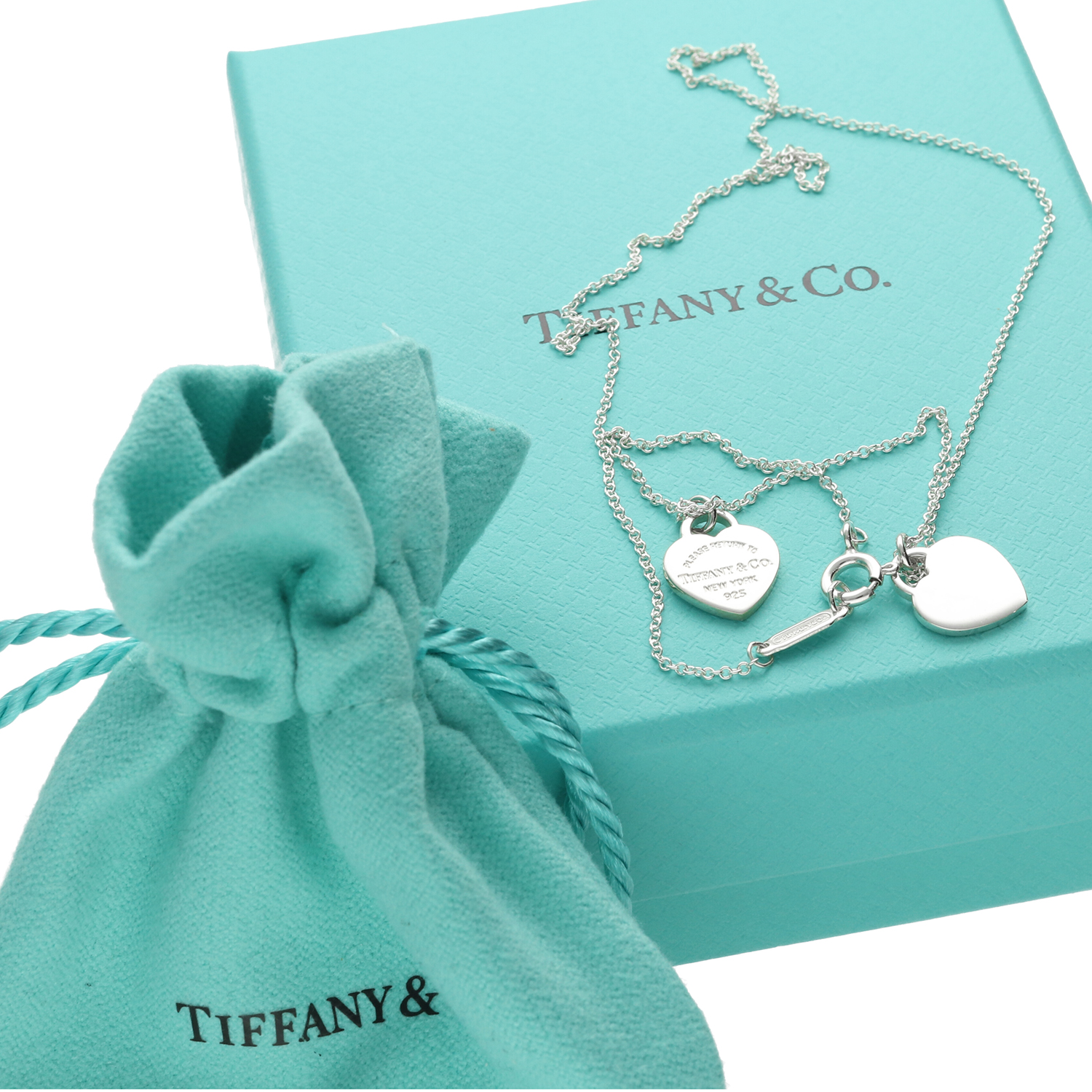 Tiffany Double Tag Heart Shaped Sterling Necklace Silver Return to Tiffany - Image 6