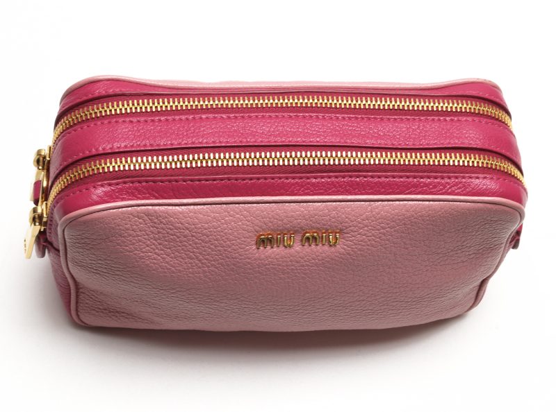 Miu Miu Borsa a Spalla in Pelle Rosa Bicolore - Pre Loved - immagine 16