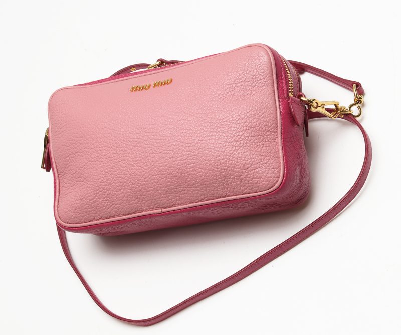 Miu Miu Borsa a Spalla in Pelle Rosa Bicolore - Pre Loved - immagine 7