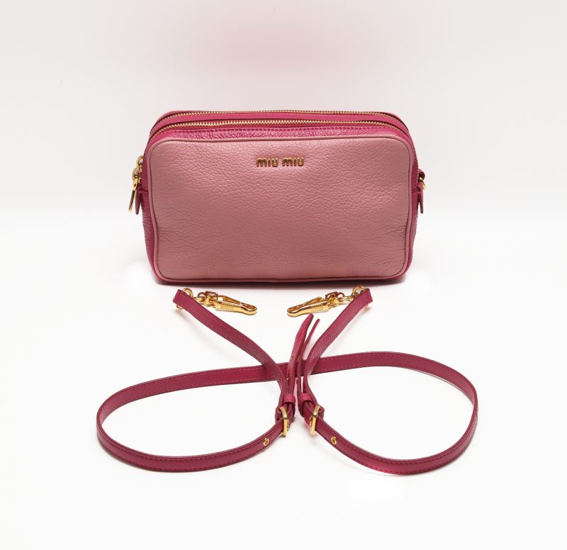 Miu Miu Borsa a Spalla in Pelle Rosa Bicolore - Pre Loved - immagine 8