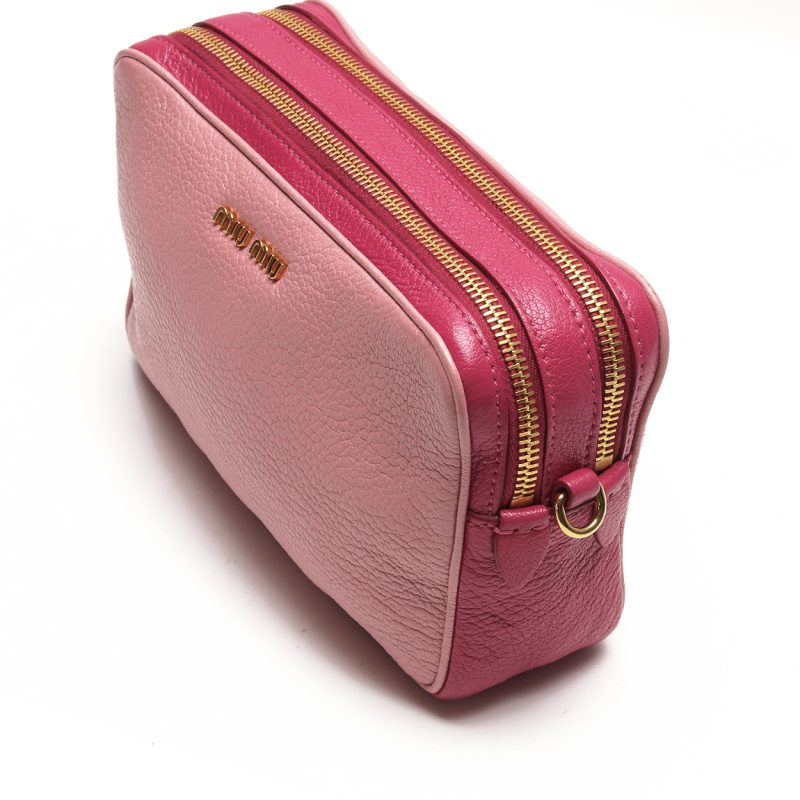 Miu Miu Borsa a Spalla in Pelle Rosa Bicolore - Pre Loved - immagine 12