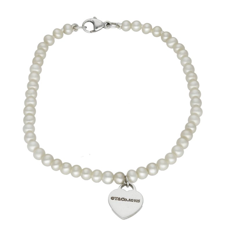 Tiffany Bracciale Perle con Pendente a Forma Cuore Argento 925 Return to Tiffany - immagine 5