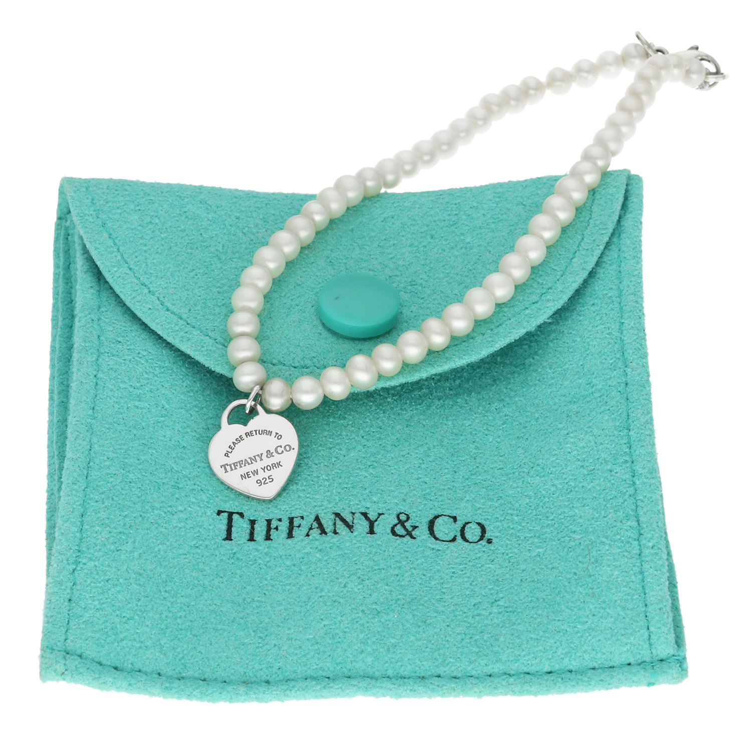 Tiffany Return to Tiffany Heart Tag Silver Sterling 925 Pearl Bracelet - Image 6