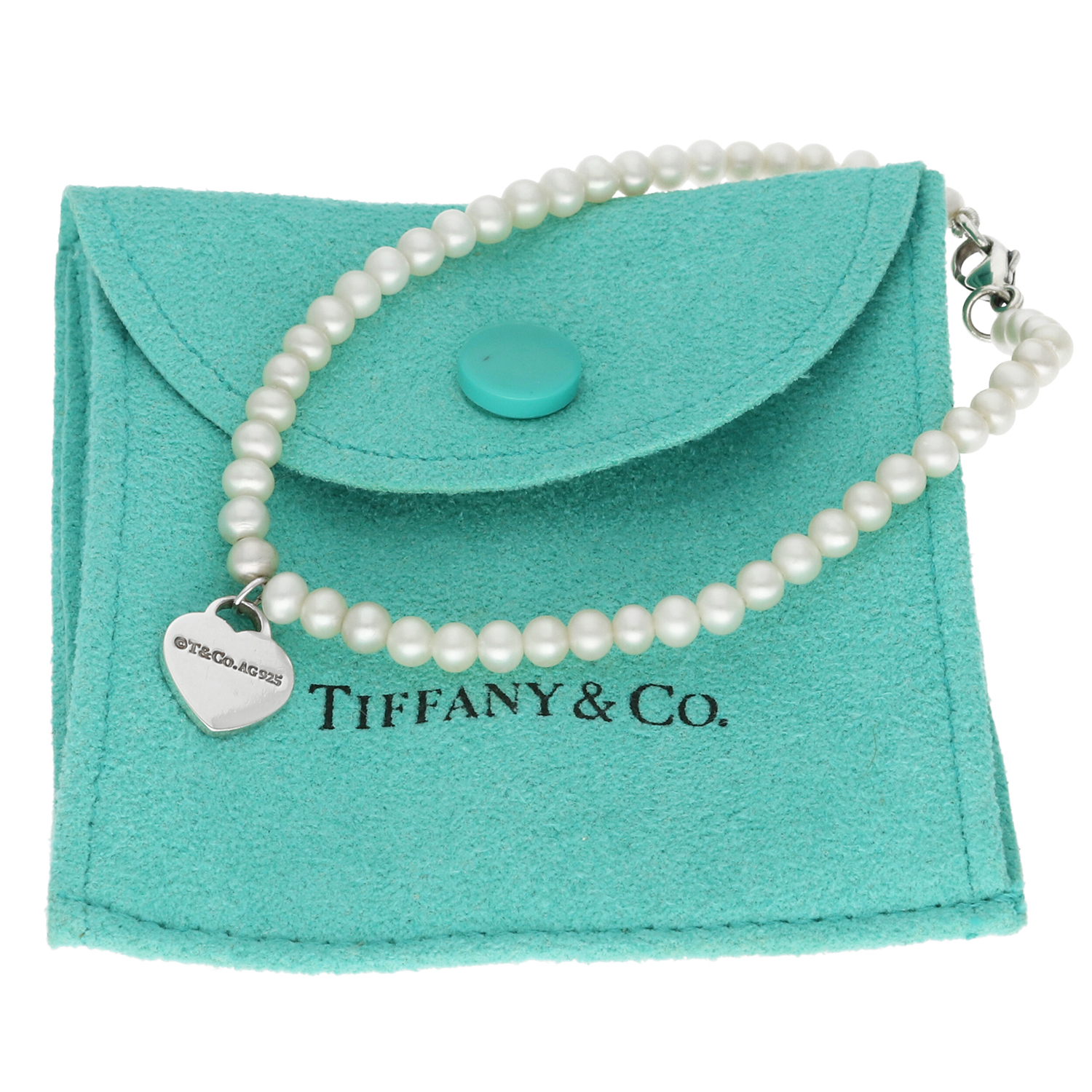 Tiffany Return to Tiffany Heart Tag Silver Sterling 925 Pearl Bracelet - Image 7