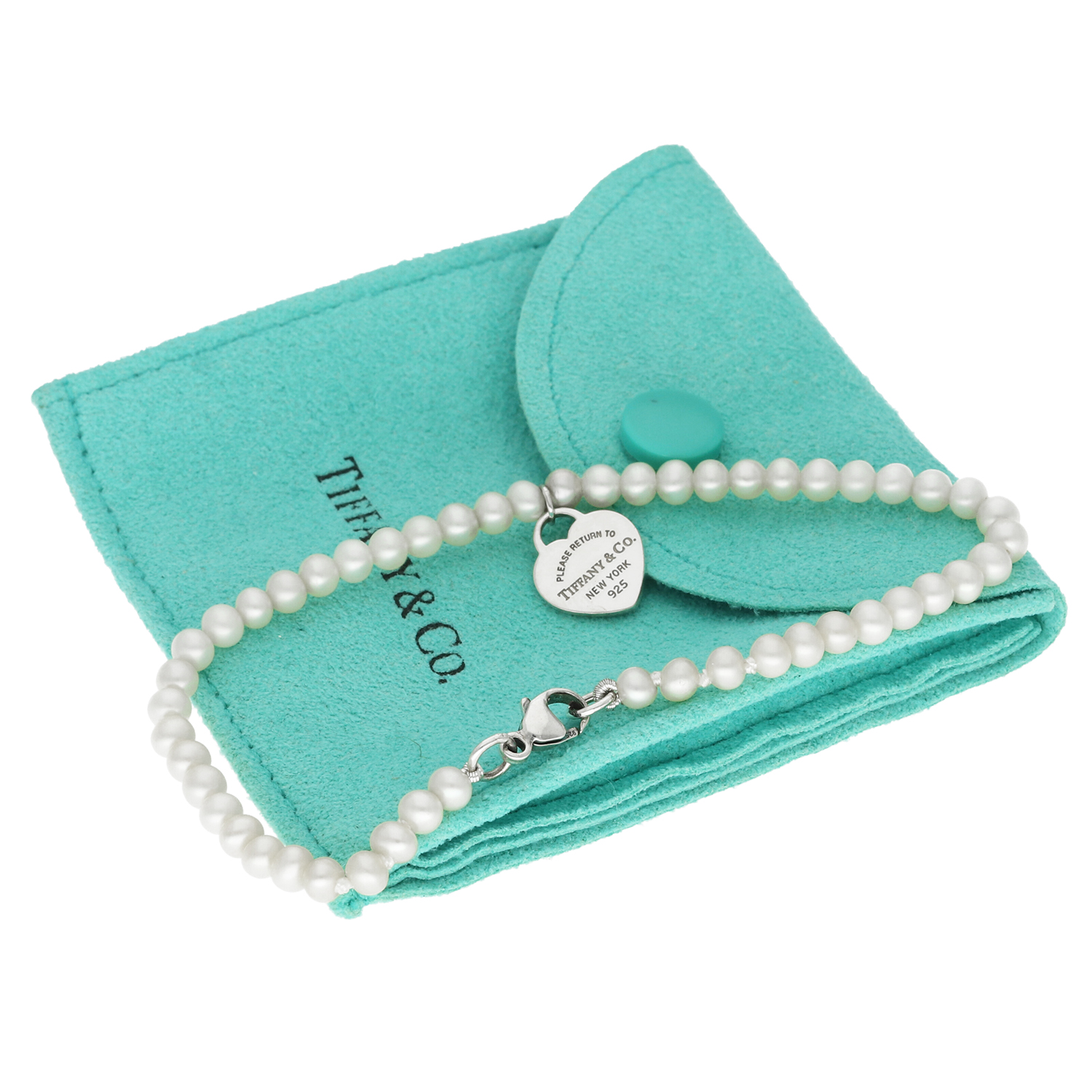 Tiffany Return to Tiffany Heart Tag Silver Sterling 925 Pearl Bracelet - Image 9