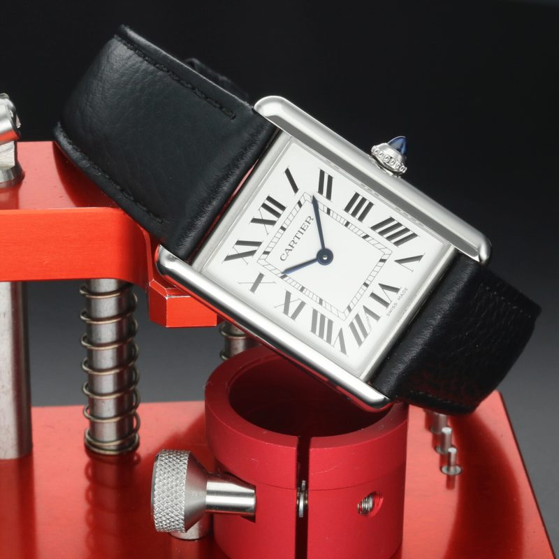 2025 Nuovo Mai Indossato Cartier Tank Must Modello Grande WSTA0041 Quarzo Acciaio su Pelle - immagine 2