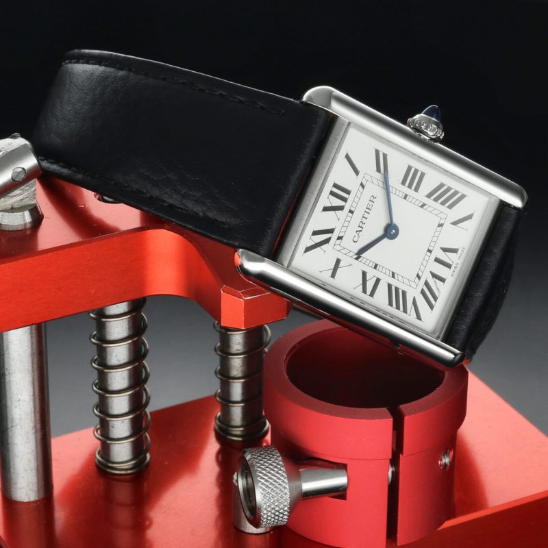 2025 Nuovo Mai Indossato Cartier Tank Must Modello Grande WSTA0041 Quarzo Acciaio su Pelle - immagine 6