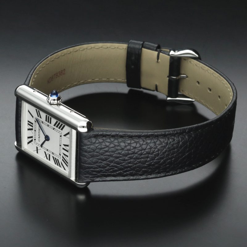 2025 Nuovo Mai Indossato Cartier Tank Must Modello Grande WSTA0041 Quarzo Acciaio su Pelle - immagine 14