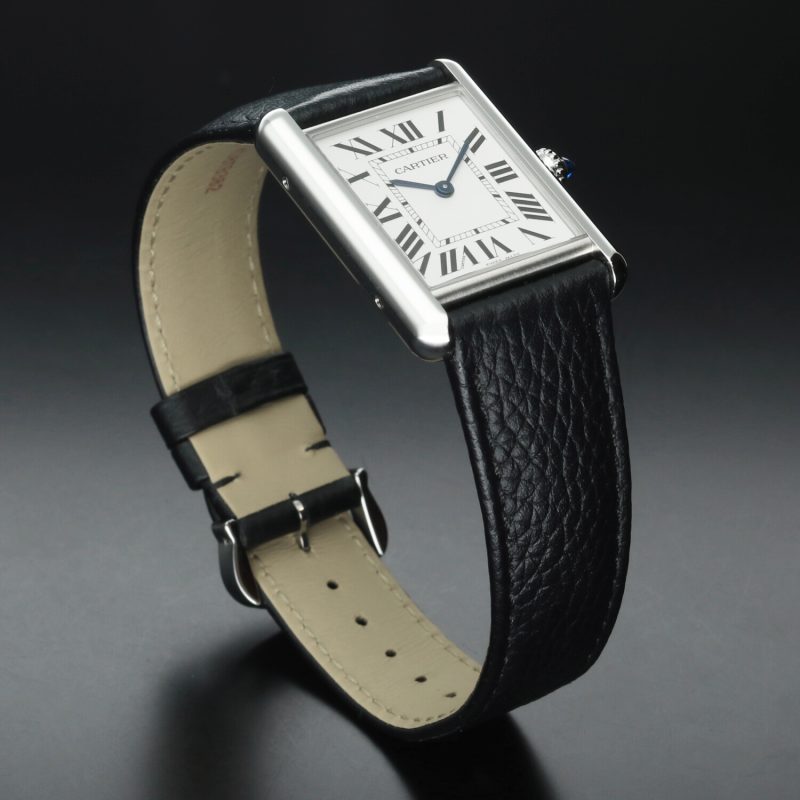 2025 Nuovo Mai Indossato Cartier Tank Must Modello Grande WSTA0041 Quarzo Acciaio su Pelle - immagine 12