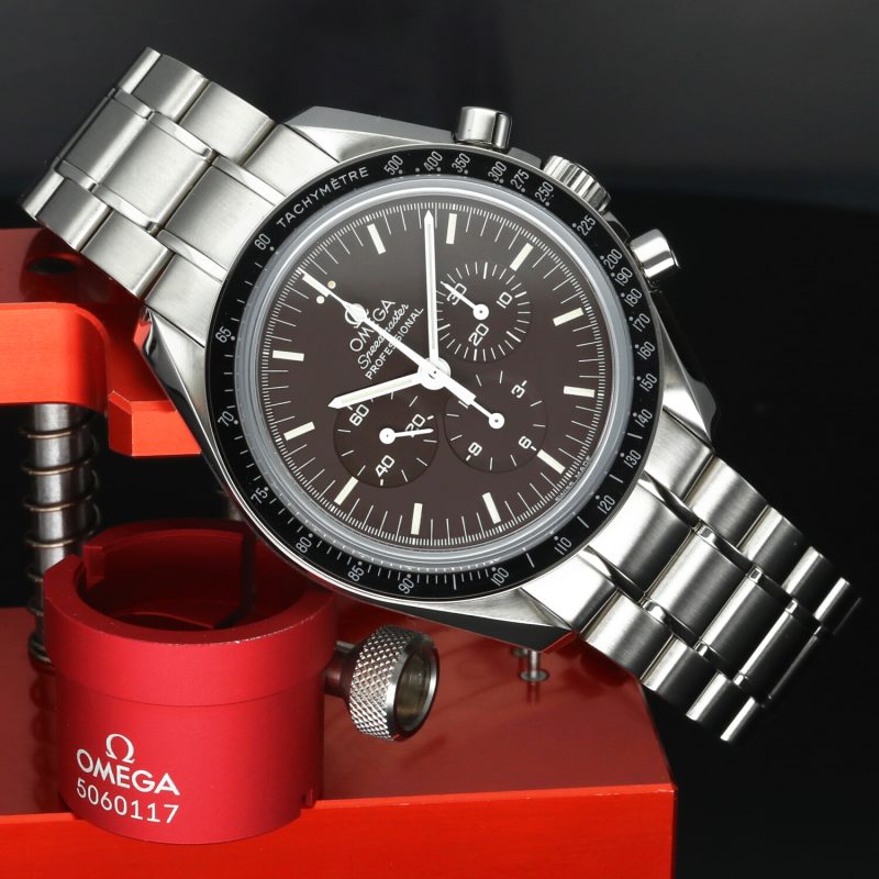 c. 2012 Omega Speedmaster Moonwatch Nuovo Mai Indossato Quadrante Chocolate 311.30.42.30.13.001 – Full Set - immagine 2