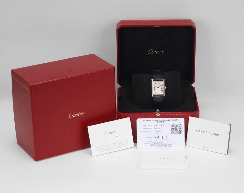 Cartier Tank Must Large WSTA0041 – Orologio 2023 con Cinturino in Raso, Full Set e Garanzia Cartier fino al 2031 - immagine 16