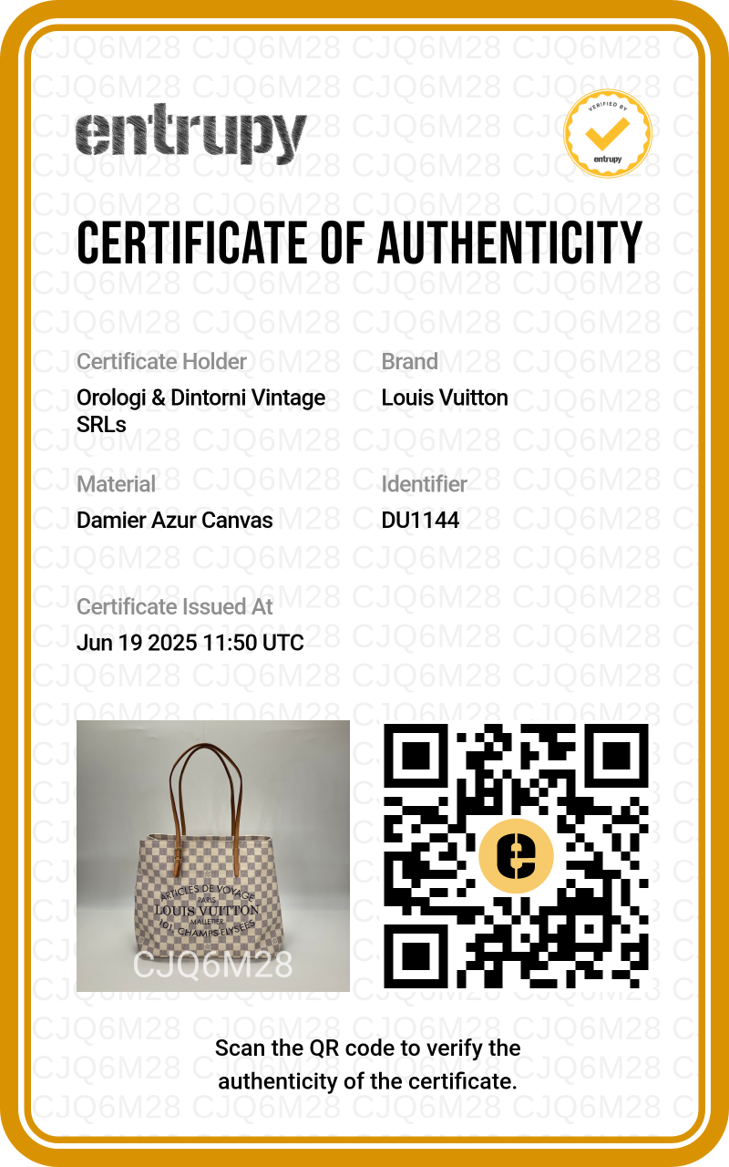Louis Vuitton Cabas PM Damier Azur "Articles de Voyage" N41376 Pre-Loved Verified by Entrupy - immagine 2