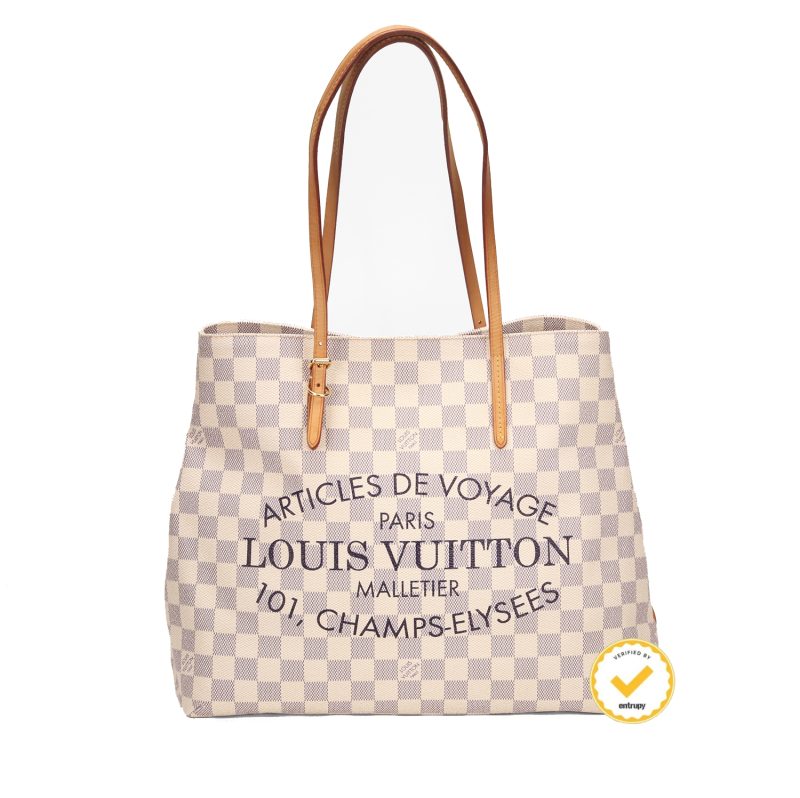 Louis Vuitton Cabas PM Damier Azur "Articles de Voyage" N41376 Pre-Loved Verified by Entrupy