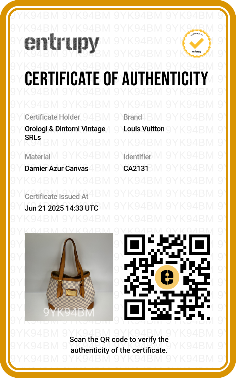 Louis Vuitton Hampstead MM Borsa a Spalla Damier Azur N51206 – Pre-Loved Verificata da Entrupy - immagine 2