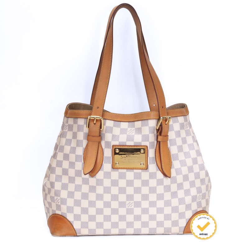 Louis Vuitton Hampstead MM Borsa a Spalla Damier Azur N51206 – Pre-Loved Verificata da Entrupy