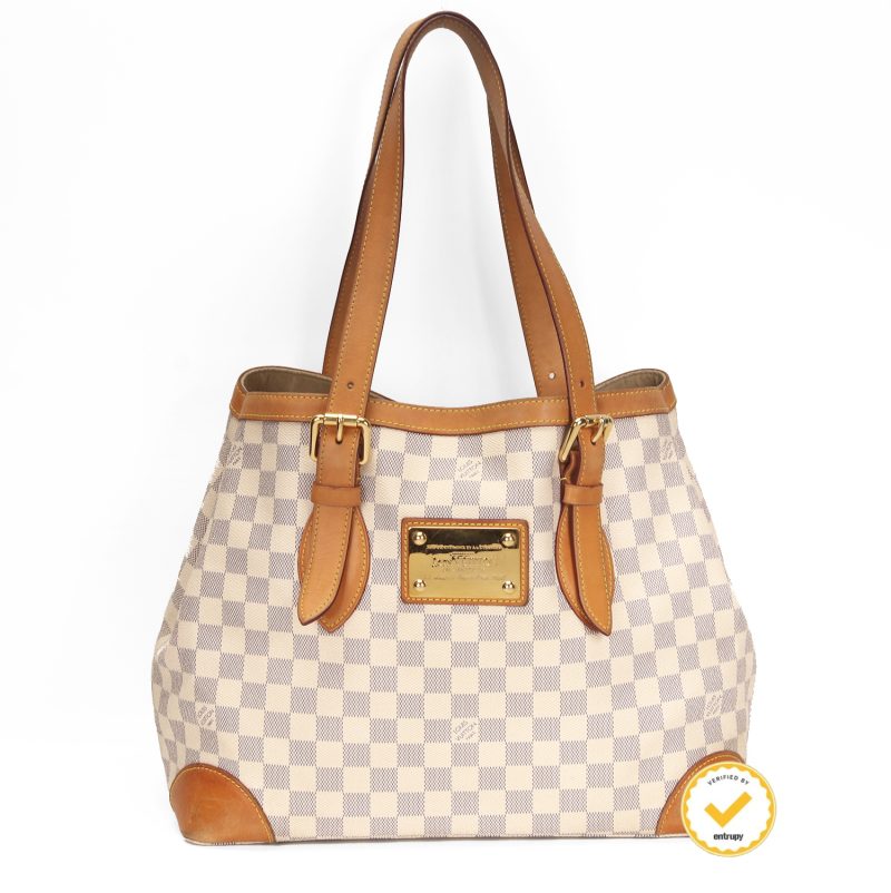 Louis Vuitton Hampstead MM Borsa a Spalla Damier Azur N51206 – Pre-Loved Verificata da Entrupy