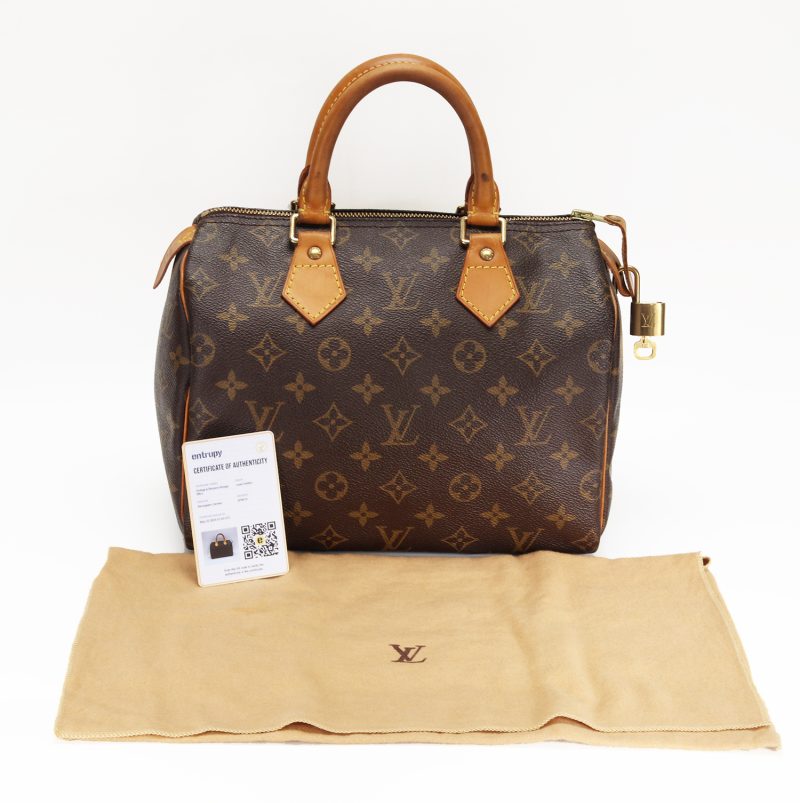 Borsa Louis Vuitton Speedy 25 Monogram M41528 1999 Pre-Loved Verified by Entrupy - immagine 21